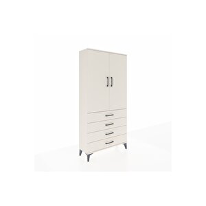 Arges Dolap Tek Raflı 4 Çekmeceli Tek Askılı 88x30x182 Aytaşı-aytaşı