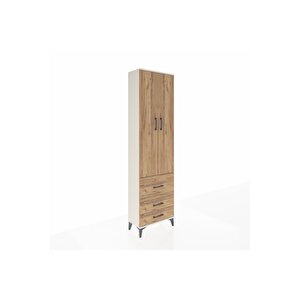 Arges Dolap 4 Raflı 3 Çekmeceli 2 Kapaklı 60x30x221 Aytaşı-çam