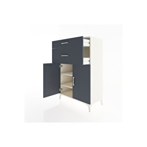 Hyperion Dolap 2 Raflı 2 Çekmeceli 2 Kapaklı 88x44x134 Aytaşı-antrasit