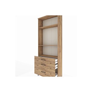Arges Dolap 3 Raflı 3 Çekmeceli 88x30x221 Çam-çam