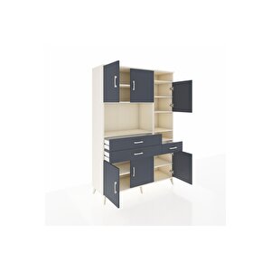 Hyperion Gardrop 10 Raflı 3 Çekmeceli 6 Kapaklı 132x44x195 Aytaşı-antrasit