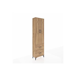 Arges Dolap 4 Raflı 2 Çekmeceli 2 Kapaklı 60x30x221 Çam-çam