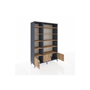 Hyperion Gardrop 10 Raflı 3 Kapaklı 132x44x195 Antrasit-çam