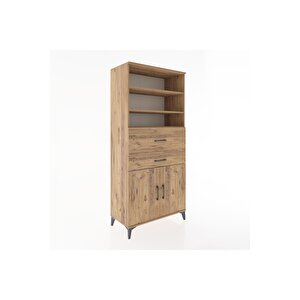 Hyperion Dolap 4 Raflı 2 Çekmeceli 2 Kapaklı 88x44x195 Çam-çam