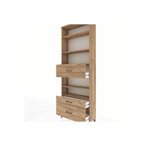 Arges Dolap 5 Raflı 3 Çekmeceli 88x30x243 Çam-çam