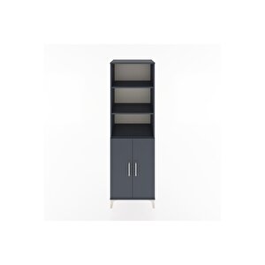 Hyperion Dolap 4 Raflı 2 Kapaklı 60x44x195 Antrasit-antrasit