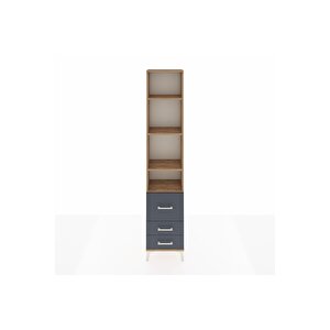 Arges Dolap 4 Raflı 3 Çekmeceli 44x30x221 Çam-antrasit