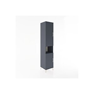 Hyperion Dolap 5 Raflı 2 Kapaklı 44x44x221 Antrasit-antrasit