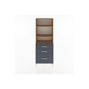 Arges Dolap 3 Raflı 3 Çekmeceli 60x30x163 Çam-antrasit