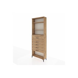 Arges Dolap 3 Raflı 5 Çekmeceli 88x30x243 Çam-çam