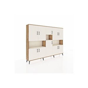 Arges Dolap 14 Raflı 10 Kapaklı 220x30x163 Çam-aytaşı