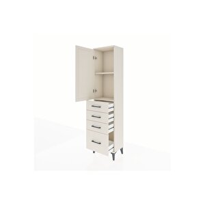 Arges Dolap 2 Raflı 4 Çekmeceli Tek Kapaklı 44x30x182 Aytaşı-aytaşı