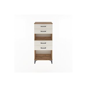 Arges Dolap Tek Raflı 4 Çekmeceli 60x30x134 Çam-aytaşı
