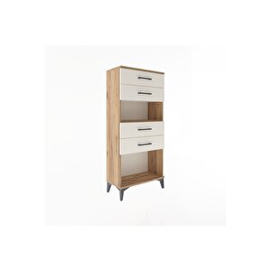 Arges Dolap Tek Raflı 4 Çekmeceli 60x30x134 Çam-aytaşı