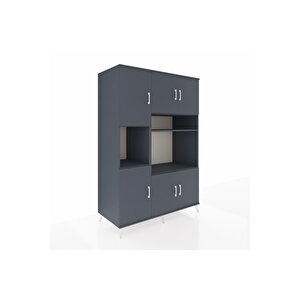 Kronos Dolap 9 Raflı 6 Kapaklı 132x59x195 Antrasit-antrasit/antrasit