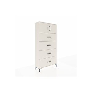 Arges Dolap Tek Raflı 4 Çekmeceli 2 Kapaklı 88x30x182 Aytaşı-aytaşı