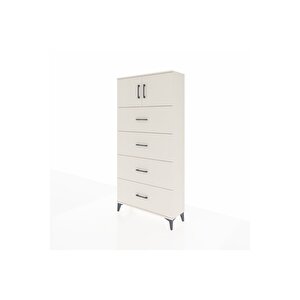 Arges Dolap Tek Raflı 4 Çekmeceli 2 Kapaklı 88x30x182 Aytaşı-aytaşı