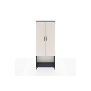Arges Dolap 2 Raflı 2 Kapaklı Tek Askılı 88x30x221 Antrasit-aytaşı