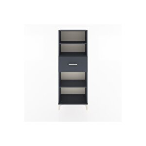 Arges Dolap 3 Raflı Tek Çekmeceli 60x30x163 Antrasit-antrasit