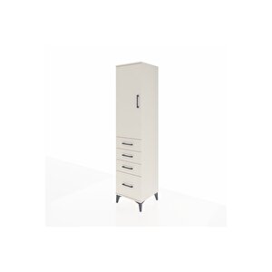Hyperion Dolap Tek Raflı 4 Çekmeceli Tek Askılı 44x44x195 Aytaşı-aytaşı