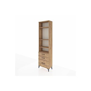 Arges Dolap 4 Raflı 3 Çekmeceli 60x30x221 Çam-çam