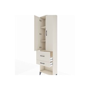 Arges Dolap 3 Raflı 2 Çekmeceli 2 Kapaklı 60x30x221 Aytaşı-aytaşı