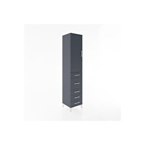 Hyperion Dolap 2 Raflı 5 Çekmeceli Tek Askılı 44x44x221 Antrasit-antrasit