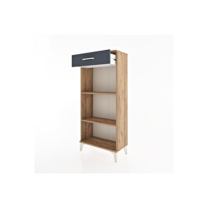 Hyperion Dolap 2 Raflı Tek Çekmeceli 60x44x134 Çam-antrasit