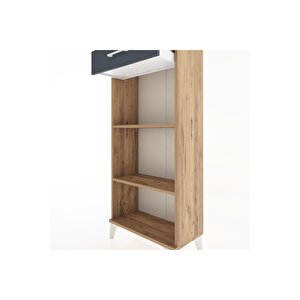 Hyperion Dolap 2 Raflı Tek Çekmeceli 60x44x134 Çam-antrasit