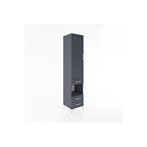 Hyperion Dolap 3 Raflı 3 Çekmeceli Tek Askılı 44x44x221 Antrasit-antrasit