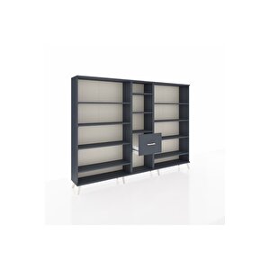 Arges Dolap 11 Raflı 3 Çekmeceli  220x30x163 Antrasit-antrasit