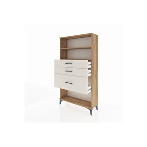 Arges Dolap 2 Raflı 3 Çekmeceli 88x30x163 Çam-aytaşı