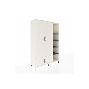 Hyperion Dolap 6 Raflı 4 Kapaklı Tek Askılı 132x44x195 Aytaşı-aytaşı/antrasit