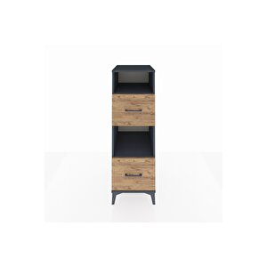 Kronos Dolap 2 Raflı 2 Çekmeceli 44x59x134 Antrasit-çam