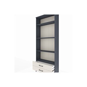 Arges Dolap 4 Raflı 2 Çekmeceli 88x30x221 Antrasit-aytaşı