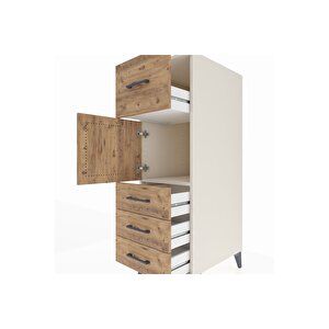 Kronos Dolap Tek Raflı 4 Çekmeceli Tek Kapaklı 44x59x134 Aytaşı-çam