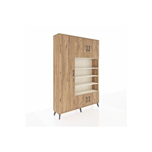 Arges Dolap 10 Raflı 5 Kapaklı 132x30x195 Çam-çam/aytaşı