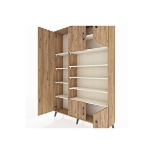 Arges Dolap 10 Raflı 5 Kapaklı 132x30x195 Çam-çam/aytaşı