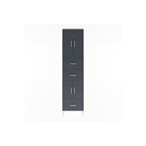 Arges Dolap 5 Raflı 3 Çekmeceli 4 Kapaklı 60x30x243 Aytaşı-antrasit