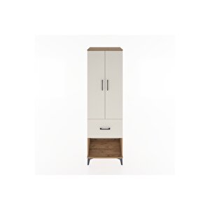 Hyperion Dolap 4 Raflı Tek Çekmeceli 2 Kapaklı 60x44x195 Çam-aytaşı