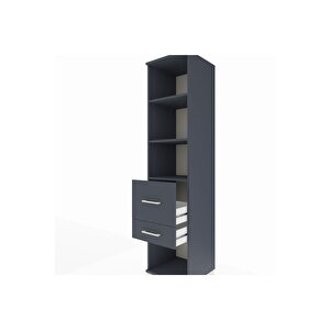 Hyperion Dolap 3 Raflı 2 Çekmeceli 44x44x195 Antrasit-antrasit