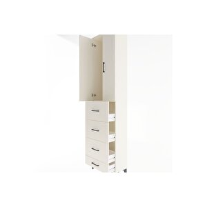 Arges Dolap Tek Raflı 4 Çekmeceli 2 Kapaklı 60x30x243 Aytaşı-aytaşı