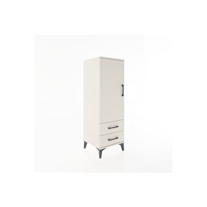 Hyperion Dolap Tek Raflı 2 Çekmeceli Tek Askılı 44x44x134 Aytaşı-aytaşı