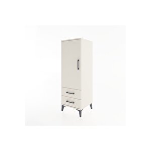 Hyperion Dolap Tek Raflı 2 Çekmeceli Tek Askılı 44x44x134 Aytaşı-aytaşı