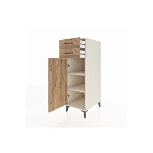 Kronos Dolap 2 Raflı 2 Çekmeceli Tek Kapaklı 44x59x134 Aytaşı-çam