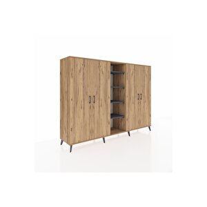 Hyperion Dolap 12 Raflı 4 Kapaklı 220x44x163 Çam-çam/antrasit