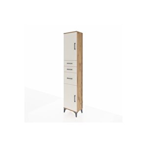 Arges Dolap 3 Raflı 3 Çekmeceli 2 Kapaklı 44x30x221 Çam-aytaşı