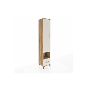 Hyperion Dolap 4 Raflı Tek Çekmeceli Tek Askılı 44x44x243 Çam-aytaşı