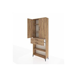 Arges Dolap 4 Raflı 2 Çekmeceli 2 Kapaklı 88x30x221 Çam-çam