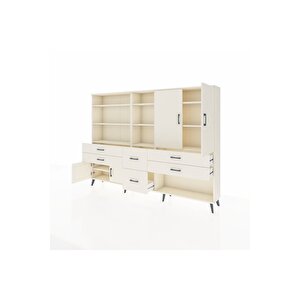 Arges Dolap 10 Raflı 6 Çekmeceli 4 Kapaklı 220x30x163 Aytaşı-aytaşı